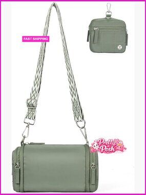 Expandable Crossbody Bag with RFID Protection, Water-Resistant Nylon